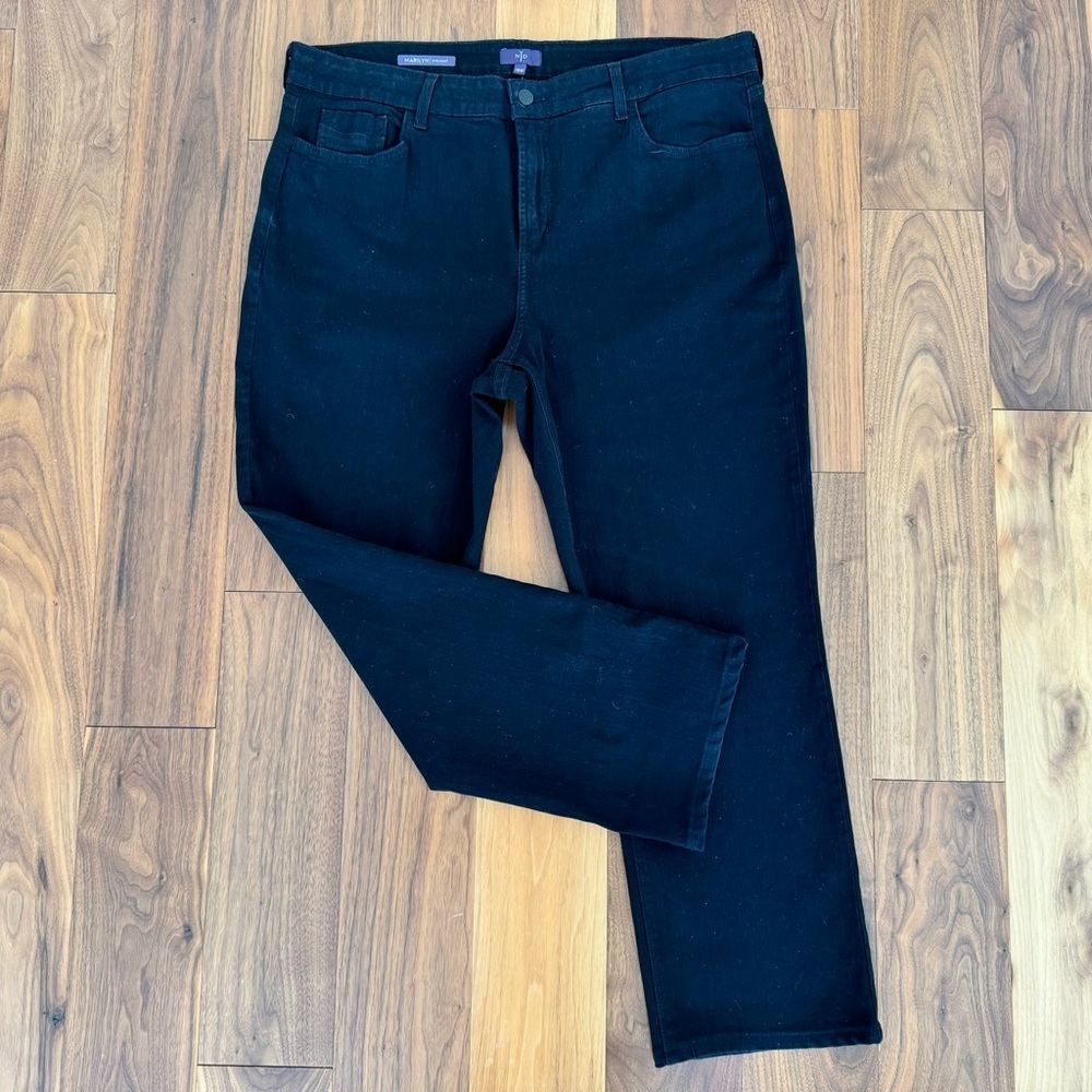 NYDJ Lift Tuck Soft High Rise Marilyn Straight Jeans Size 18 W Black - Picture 7 of 13
